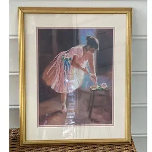 R. Tolan | Wall Decor | Vtg Ballerina Completed Needlepointcross